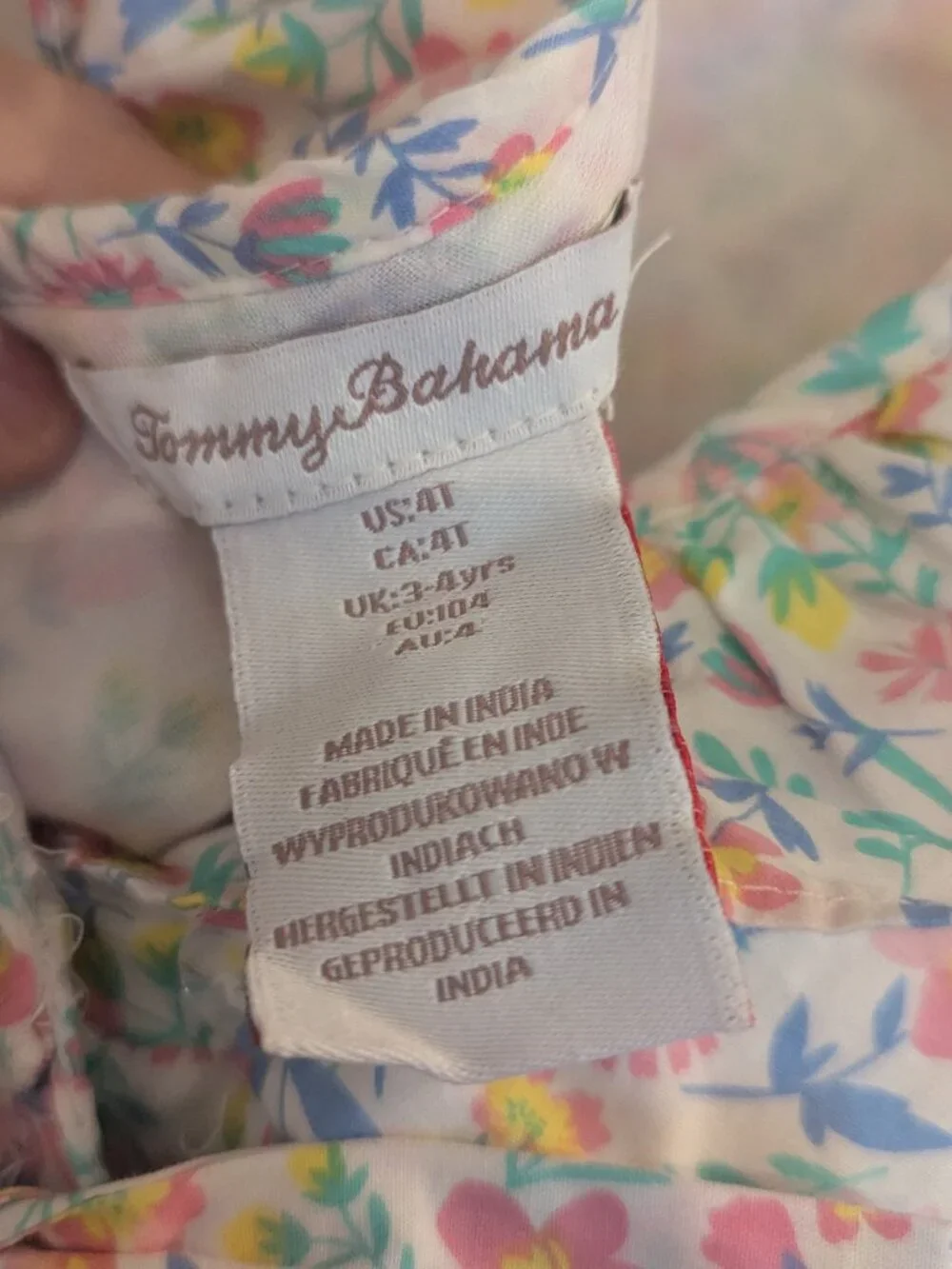 Tommy Bahama Girls Ruffled Floral Sleeveless Cotton‎ Sundress-4T